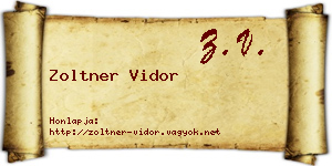 Zoltner Vidor névjegykártya